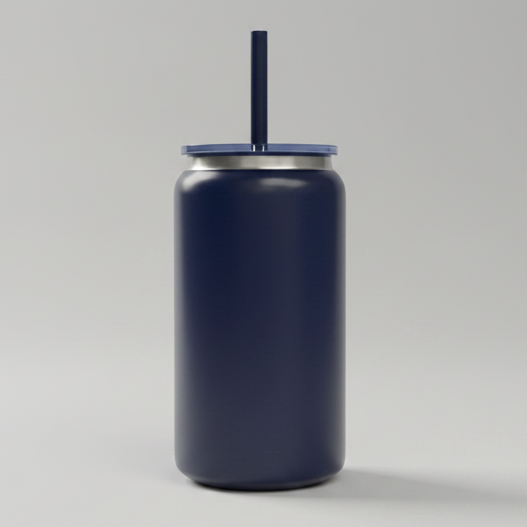 16oz Mirror Black Plated Tumbler - Navy