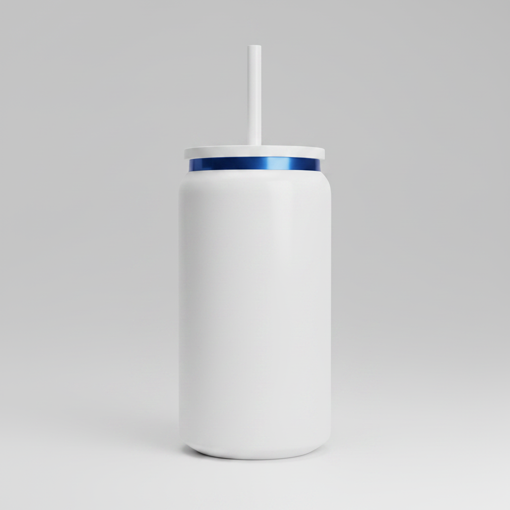 16oz Blue Plated Tumbler - White