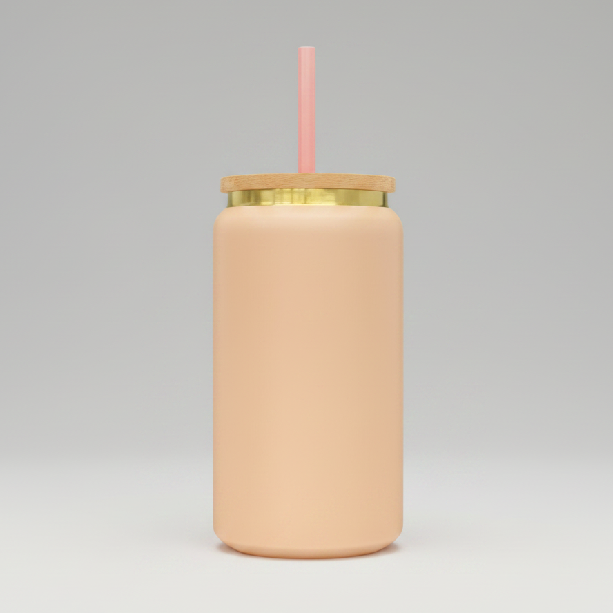 16oz Gold Plated Tumbler - Peach