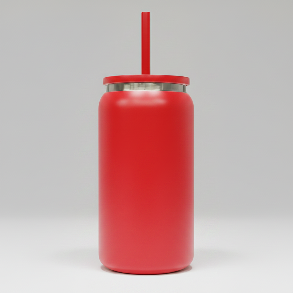 16oz Mirror Black Plated Tumbler - Red