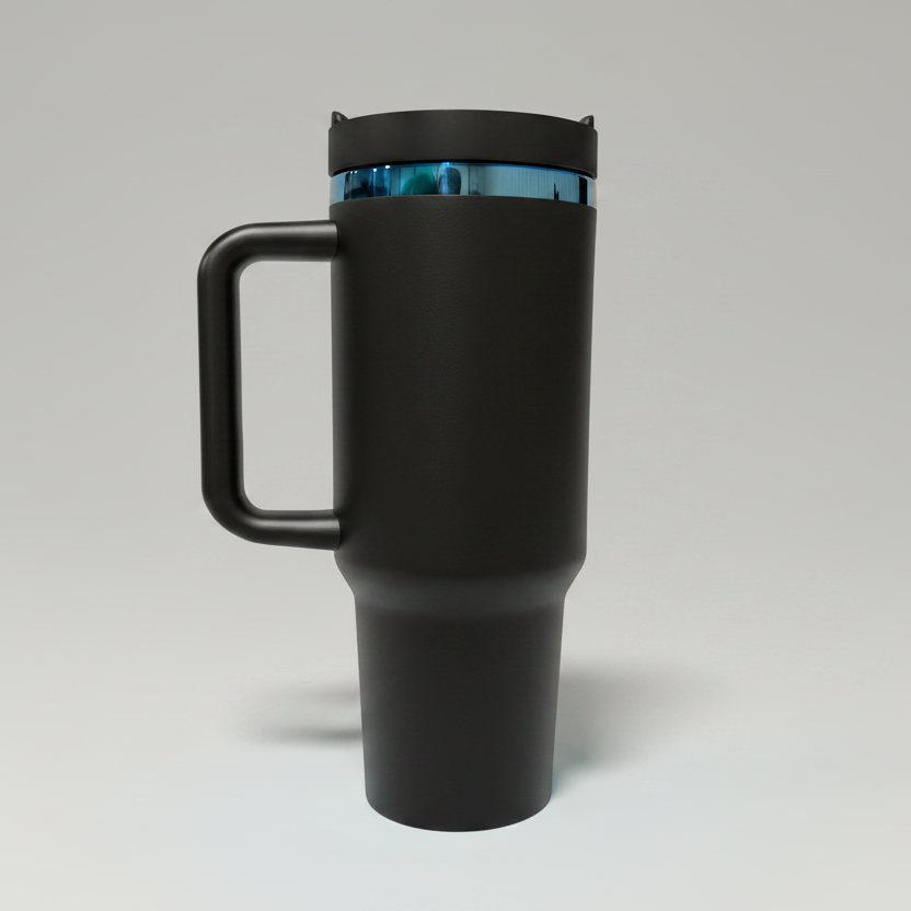 40oz Blue Plated Tumbler - Black