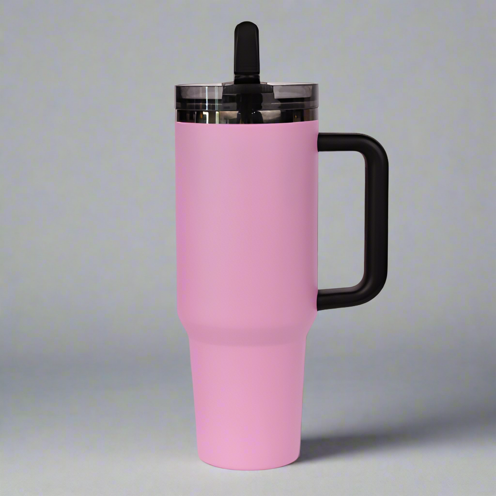 40oz Mirror Black Plated Tumbler - Pink (Leakproof)