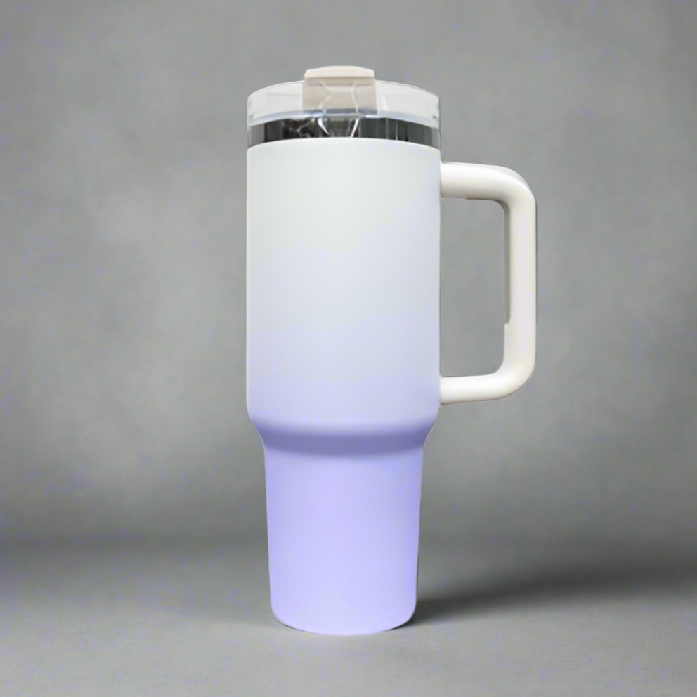 40oz Mirror Black Plated Tumbler - Ombre Lavender