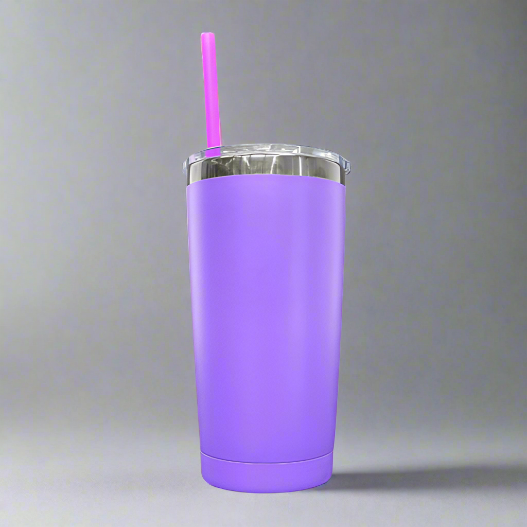 20oz Mirror Black Plated Tumbler - Purple