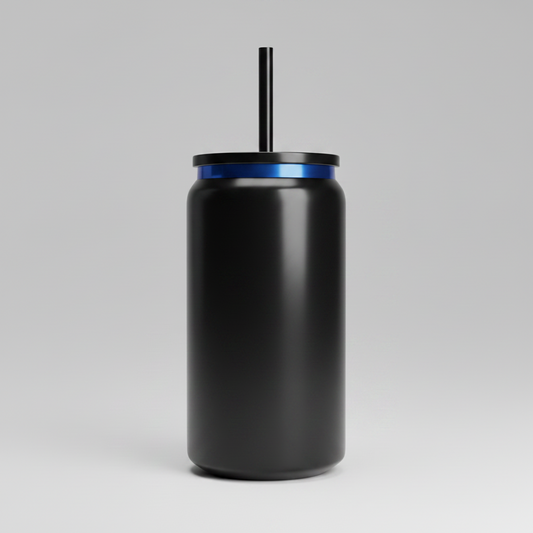 16oz Blue Plated Tumbler - Black