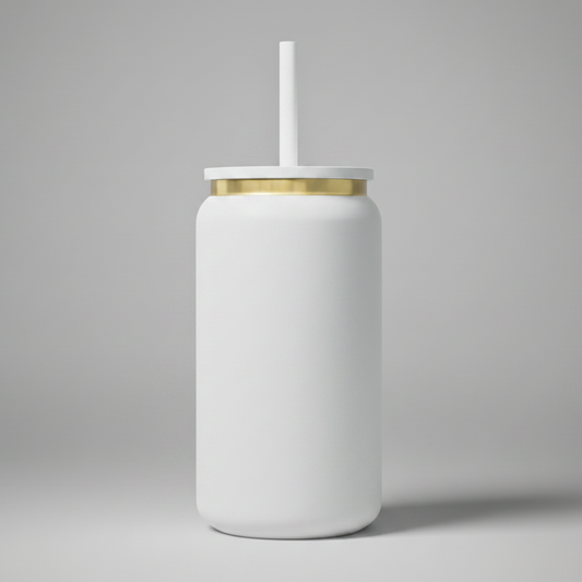 16oz Gold Plated Tumbler - White