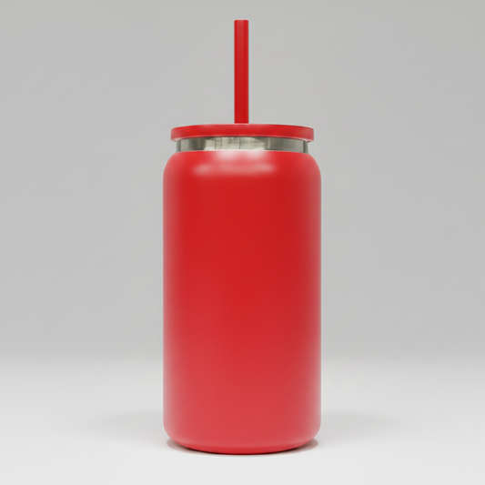 16oz Mirror Black Plated Tumbler - Red