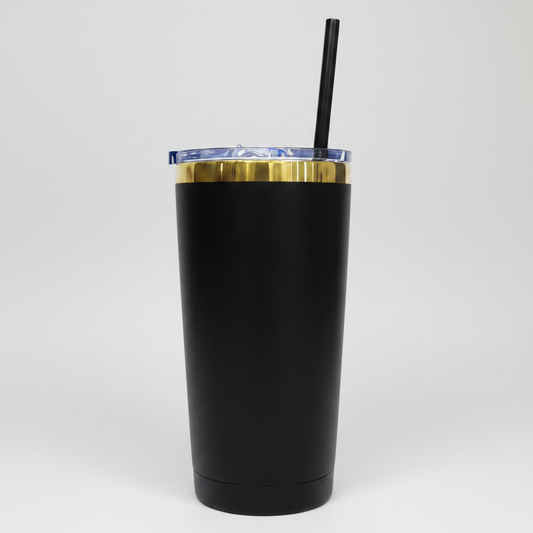 20oz Mirror Gold Plated Tumbler - Black