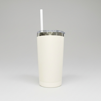 20oz Mirror Black Plated Tumbler - Cream