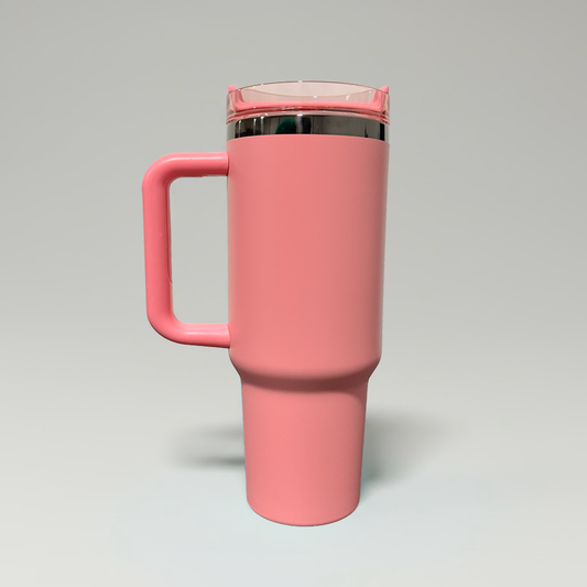 40oz Mirror Black Plated Tumbler -Bubble Gum