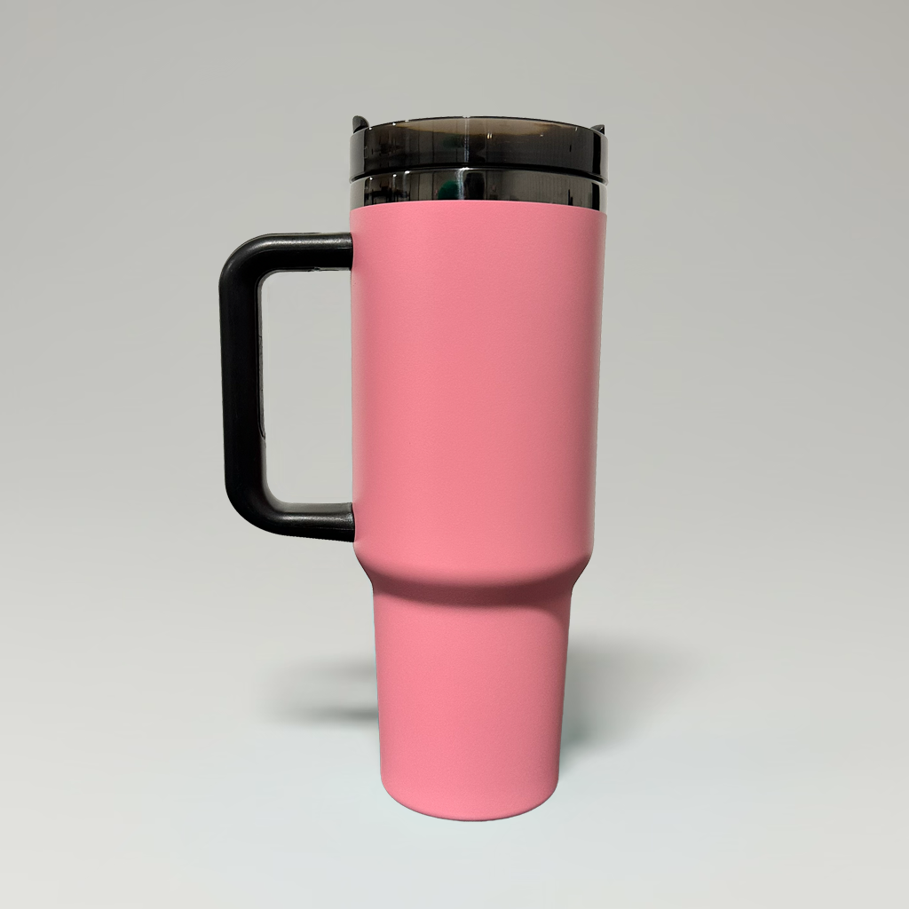 40oz Mirror Black Plated Tumbler - Pink