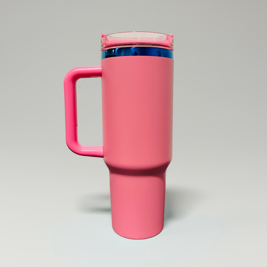 40oz Blue Plated Tumbler - Bubblegum