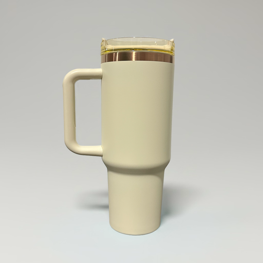 40oz Copper Plated Tumbler - Cream