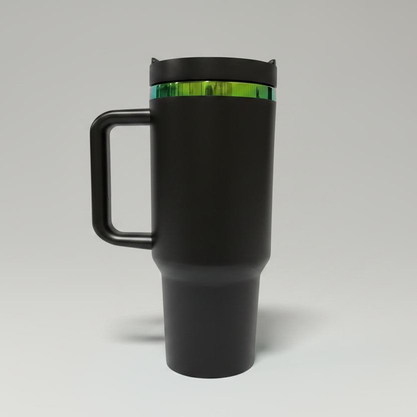40oz Green/Blue Plated Tumbler - Black