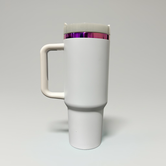 40oz Purple/Pink Plated Tumbler - White