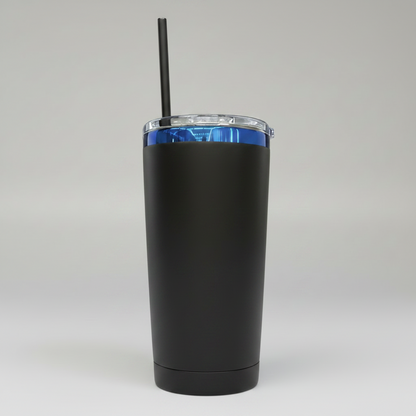 20oz Blue Plated Tumbler - Black