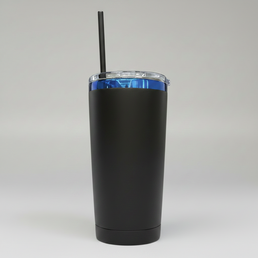 20oz Blue Plated Tumbler - Black