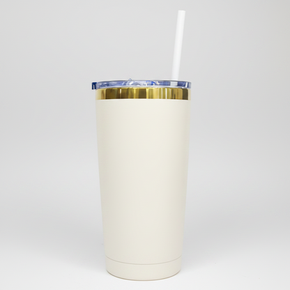 20oz Mirror Gold Plated Tumbler - Cream
