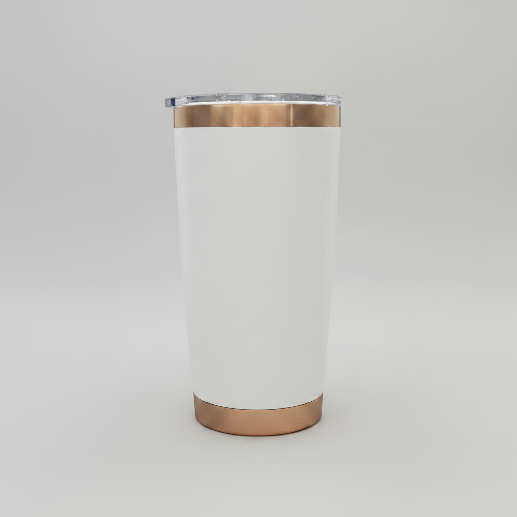 20oz Copper Plated Tumbler - White