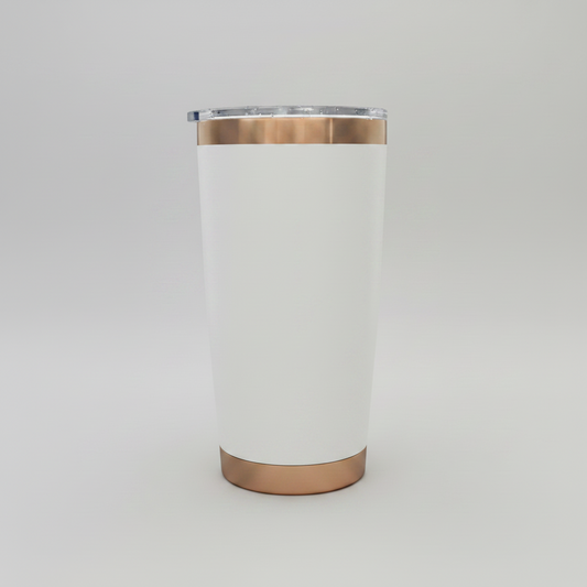20oz Copper Plated Tumbler - White