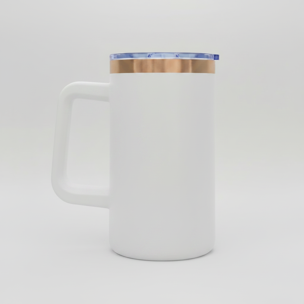 20oz Copper Plated Mug - White