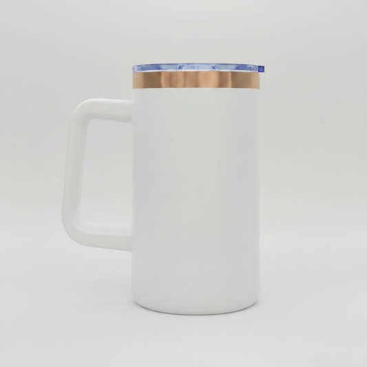20oz Copper Plated Mug - White