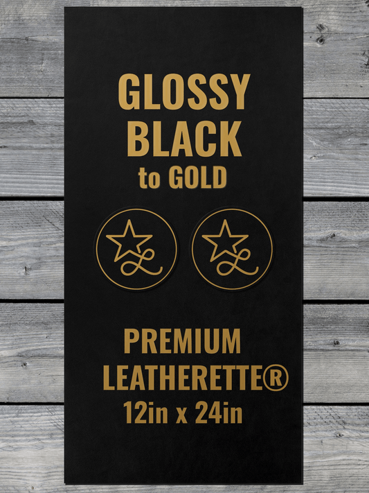 Glossy Black / Gold Durra-Bull Premium Leatherette® Sheets (12x24)