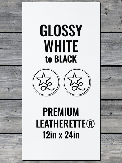Glossy White / Black Durra-Bull Premium Leatherette® Sheets (12x24)