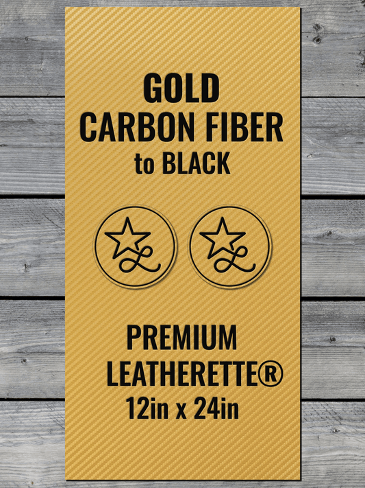 Gold Carbon Fiber / Black Durra-Bull Premium Leatherette® Sheets