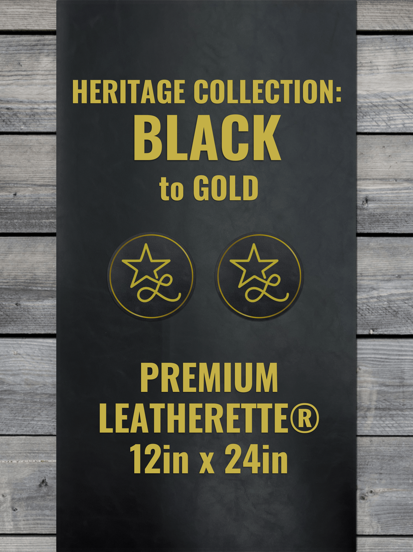 Heritage Collection: Black / Gold Durra-Bull Premium Leatherette® Sheets (12x24)