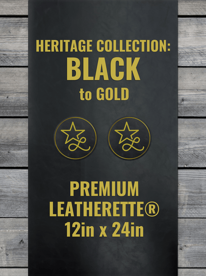 Heritage Collection: Black / Gold Durra-Bull Premium Leatherette® Sheets (12x24)