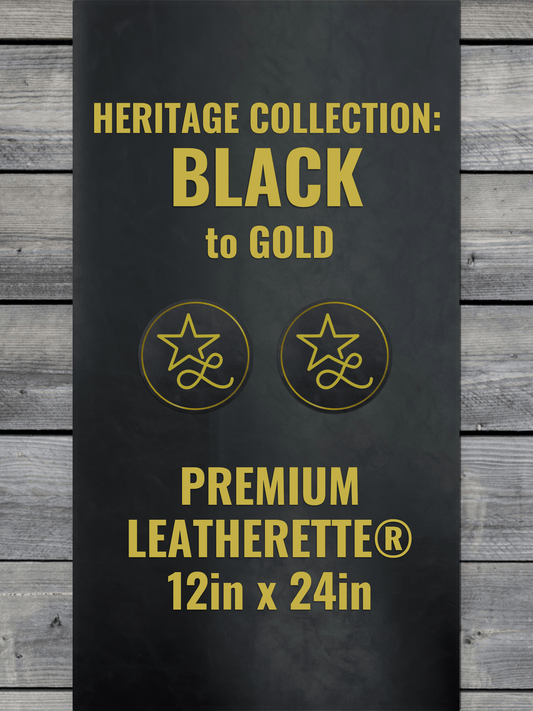 Heritage Collection: Black / Gold Durra-Bull Premium Leatherette® Sheets (12x24)
