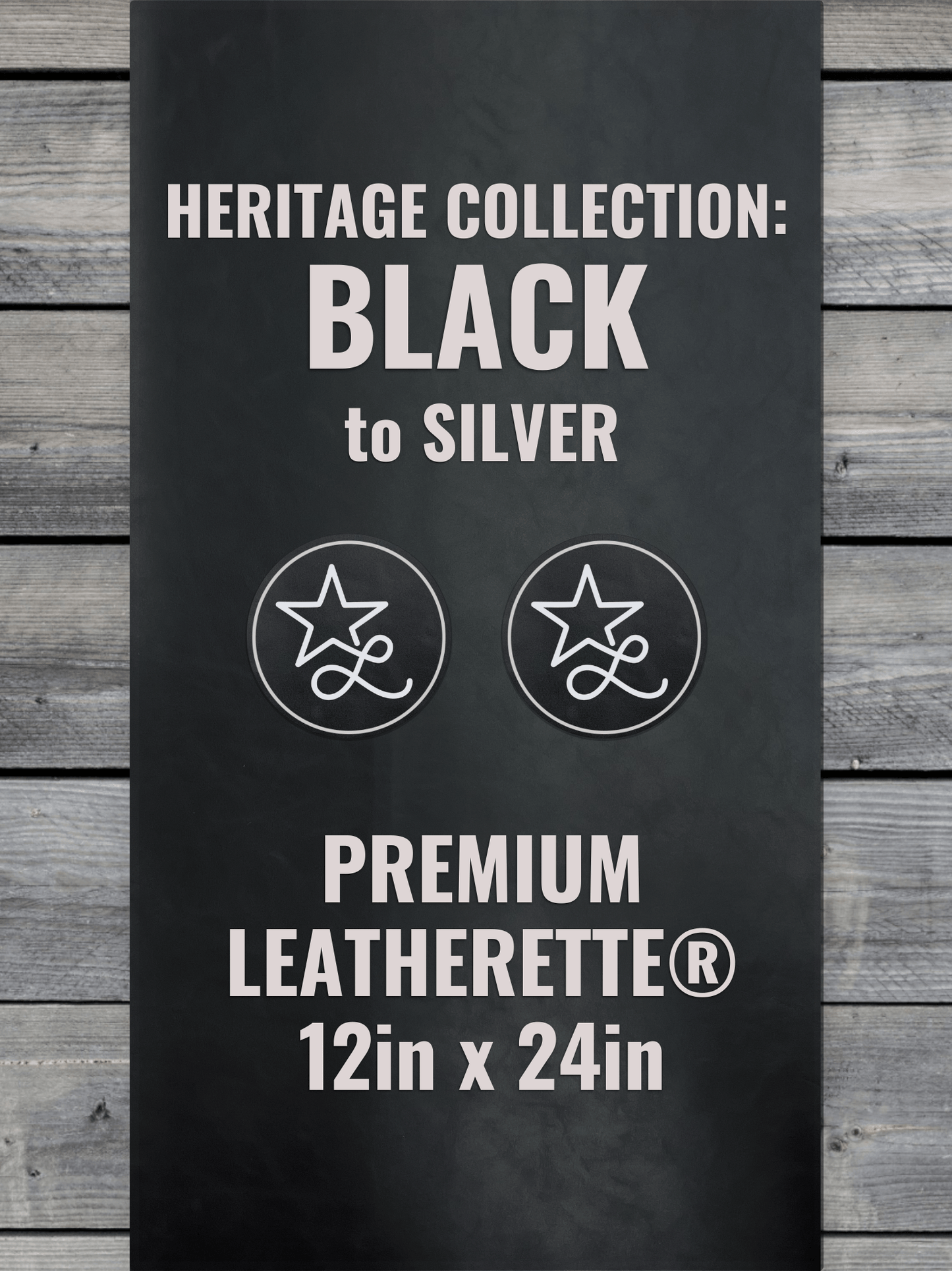 Heritage Collection: Black / Silver Durra-Bull Premium Leatherette® Sheets (12x24)
