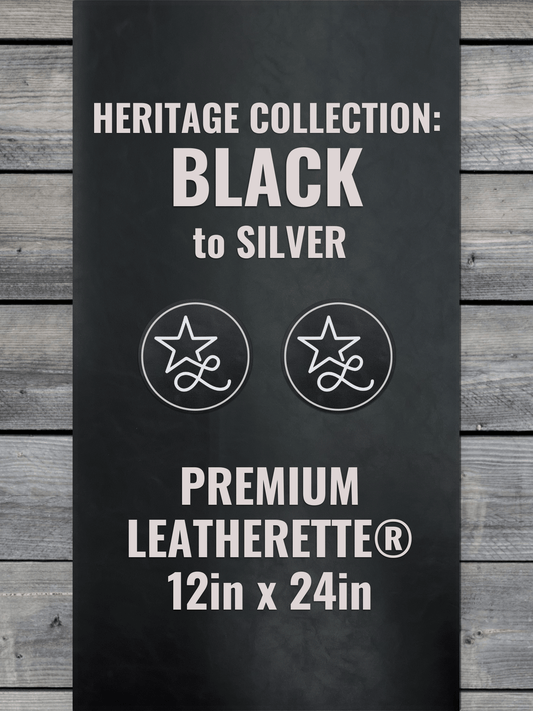 Heritage Collection: Black / Silver Durra-Bull Premium Leatherette® Sheets (12x24)