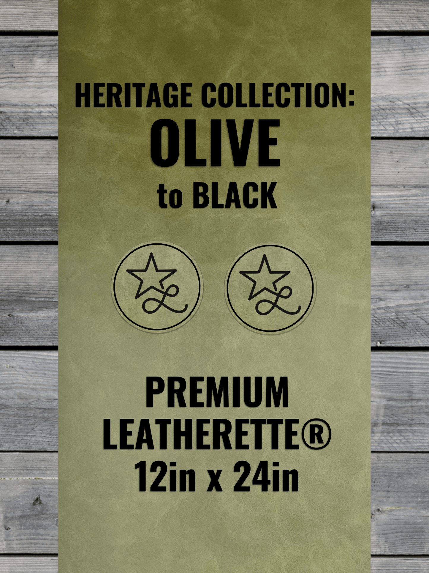 Heritage Collection: Olive / Black Durra-Bull Premium Leatherette® Sheets (12x24)