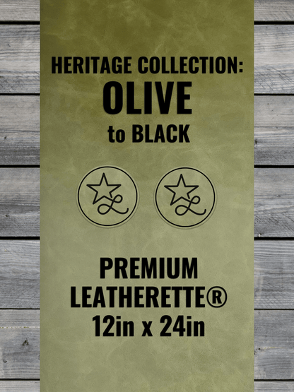 Heritage Collection: Olive / Black Durra-Bull Premium Leatherette® Sheets (12x24)
