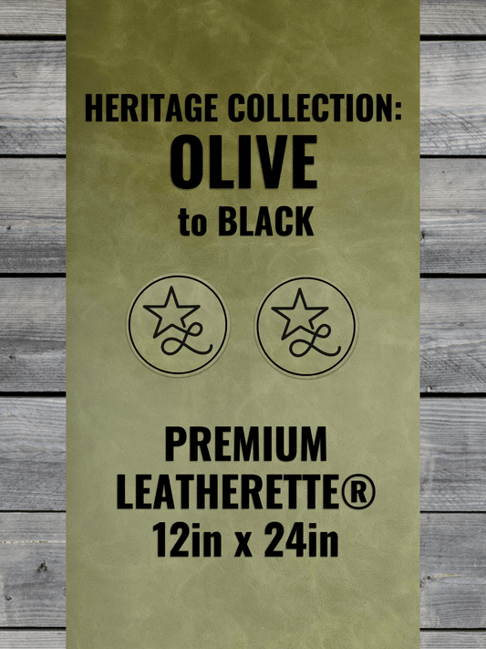 Heritage Collection: Olive / Black Durra-Bull Premium Leatherette® Sheets (12x24)
