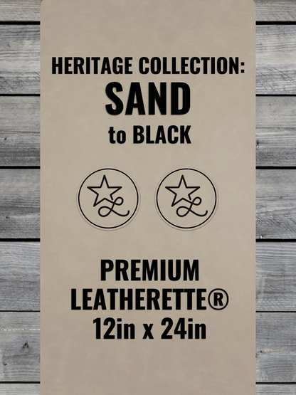 Heritage Collection: Sand / Black Durra-Bull Premium Leatherette® Sheets (12x24)