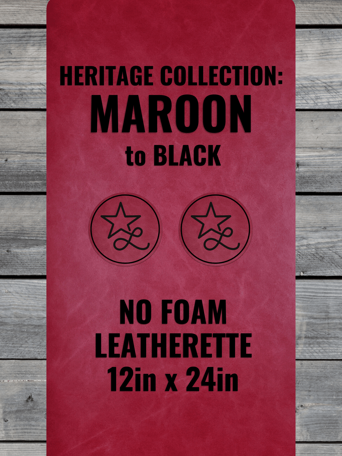 NO-FOAM Heritage Collection Maroon/Black Durra-Bull Leatherette Sheets (12x24)