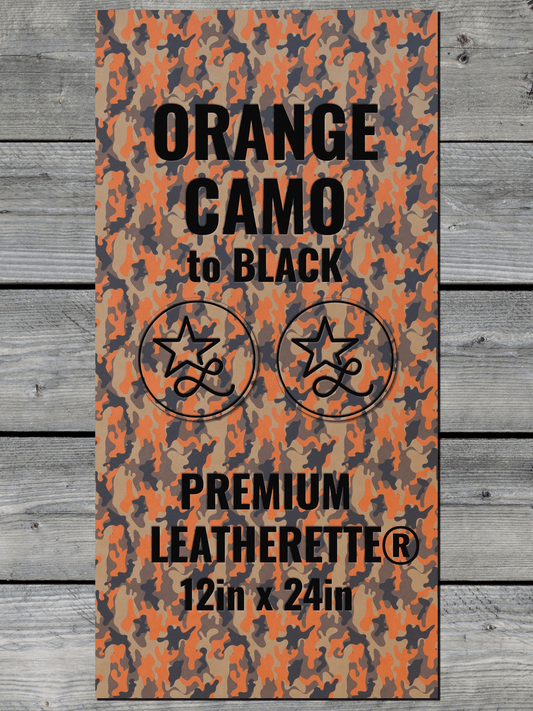 Orange Camo / Black Durra-Bull Premium Leatherette® Sheets (12x24)