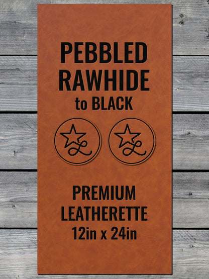 Pebbled Rawhide / Black Durra-Bull Premium Leatherette™ Sheets (12x24)