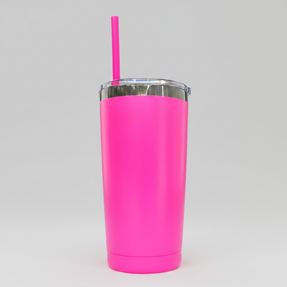 20oz Mirror Black Plated Tumbler - Hot Pink