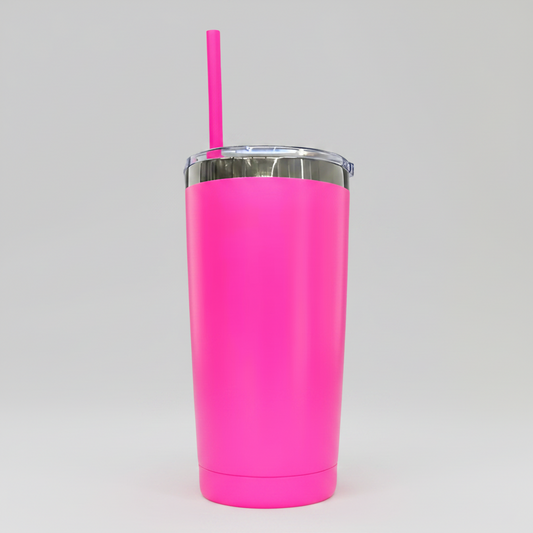 20oz Mirror Black Plated Tumbler - Hot Pink