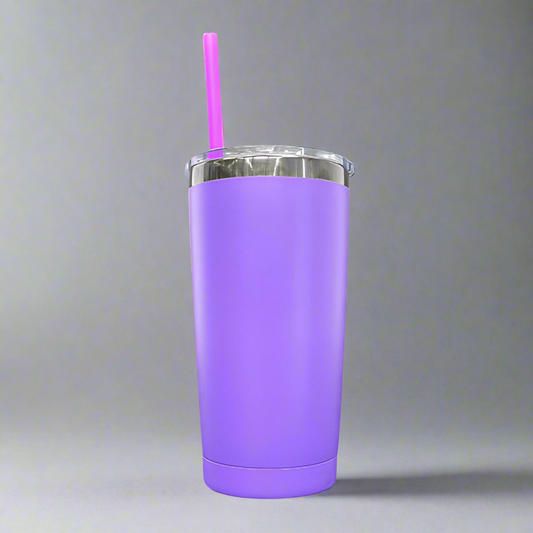 20oz Mirror Black Plated Tumbler - Purple