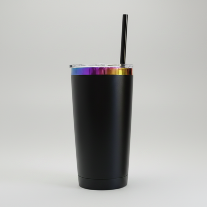20oz Rainbow Plated Tumbler - Black