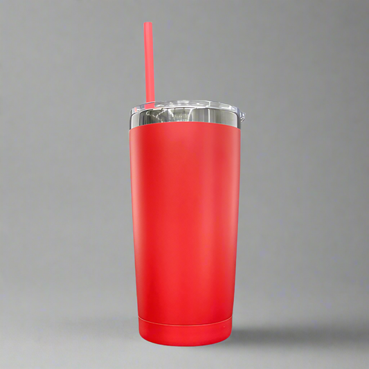 20oz Mirror Black Plated Tumbler - Red