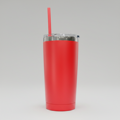 20oz Mirror Black Plated Tumbler - Red