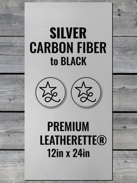 Silver Carbon Fiber / Black Durra-Bull Premium Leatherette® Sheets