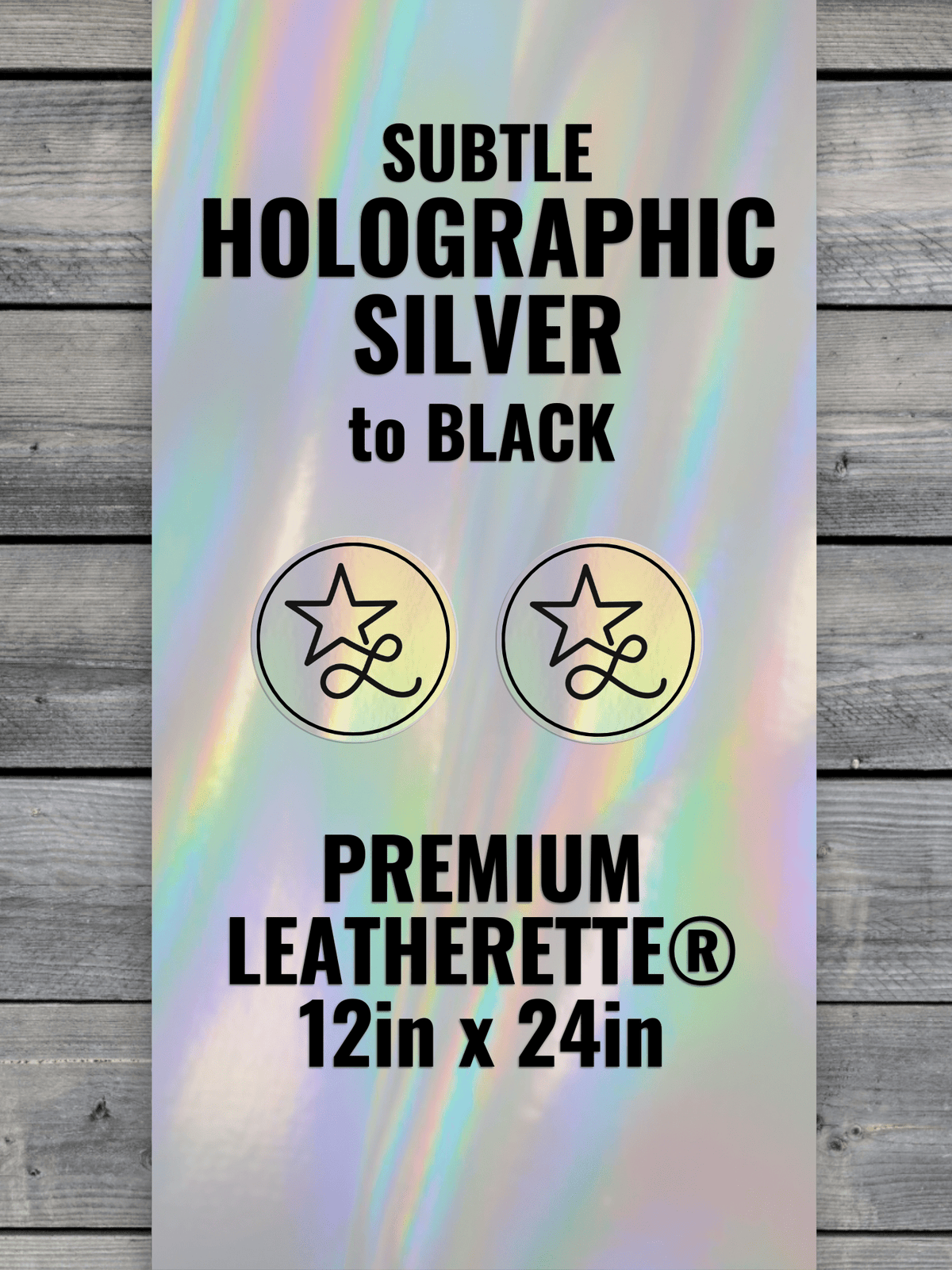 SUBTLE Holographic Silver / Black Durra-Bull Premium Leatherette® Sheets (12x24)