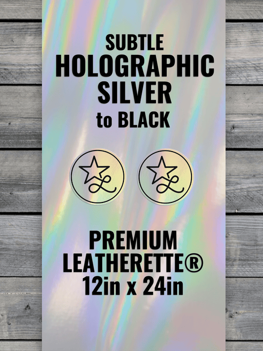 SUBTLE Holographic Silver / Black Durra-Bull Premium Leatherette® Sheets (12x24)
